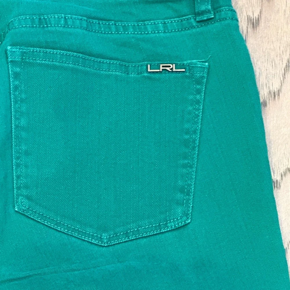 Lauren Ralph Lauren Modern Straight Leg Pants Green Womens Size 6 Cotton Stretch